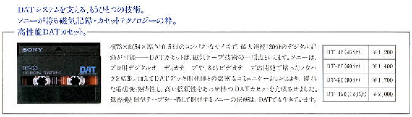 DATテープの価格_1987年12月